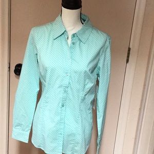 Tribal Print Collared Long Sleeve Blouse